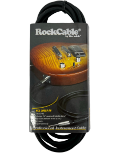 Cabo de Instrumento RockCable Reto TS (6.3 mm / 1/4"), 3 m / 9.8 ft - RCL 30203 D6 - PRETO