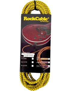 Cabo de Instrumento RockCable Angulado / Reto TS (6.3 mm / 1/4"), 6 m / 19.7 ft - RCL 30256TC D/G - DOURADO