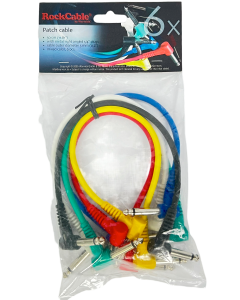 Conjunto de Cabos de Correcao RockCable Angulado TS (6.3 mm / 1/4"), Multicolor, 6 pcs. - 30 cm / 11 13/16" RCL 30031 D5